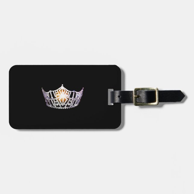 Miss America Silver Crown Luggage Tag (Front Horizontal)