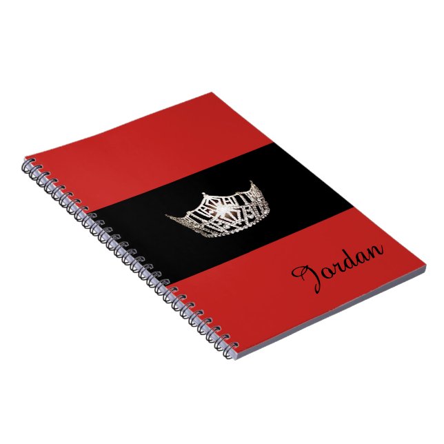 Miss America Silver Crown Notebook Custom Name (Right Side)