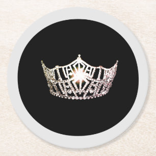 Miss America Silver Crown Paper Coasters