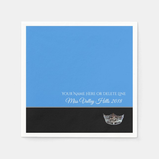 Miss America Silver Crown Paper Napkins (Front)