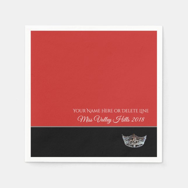 Miss America Silver Crown Paper Napkins (Front)