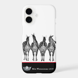 Miss America Silver Crown Phone Cases-Zebras