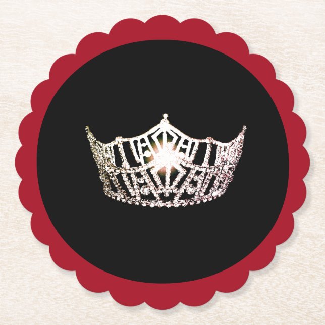 Miss America Silver Crown Sclpd Paper Coasters (Front)