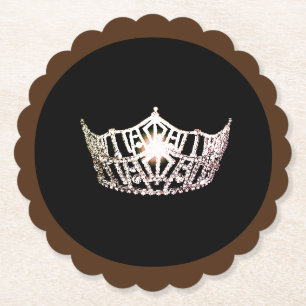 Miss America Silver Crown Sclpd Paper Coasters