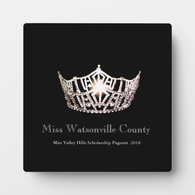 Miss America Silver Crown Titleholder Plaque (Front)