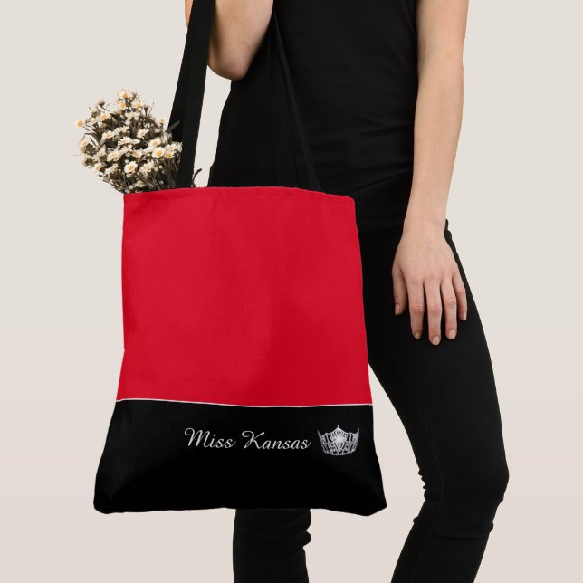 Miss America Silver Crown Tote Bag-Large (Close Up)