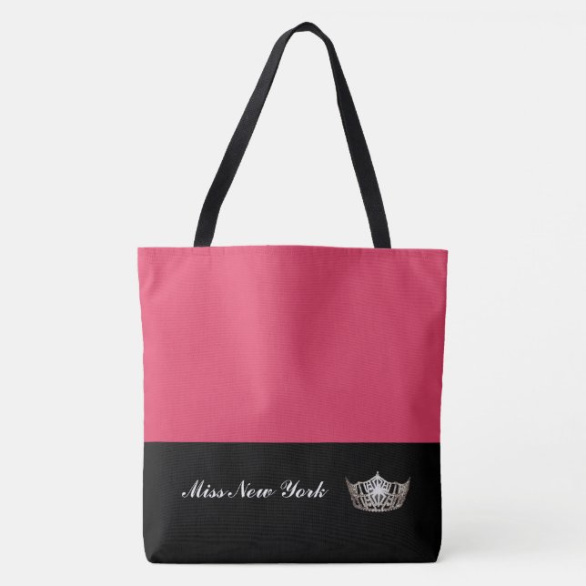 Miss America Silver Crown Tote Bag-Large Geranium Bag (Front)