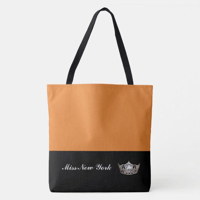 Miss America Silver Crown Tote Bag-Large Orange (Front)