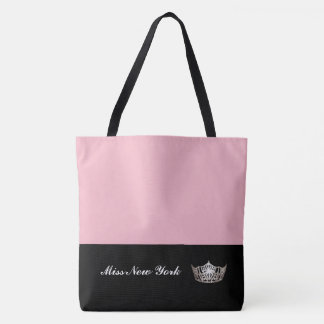 Miss America Silver Crown Tote Bag-Large Pink Bag
