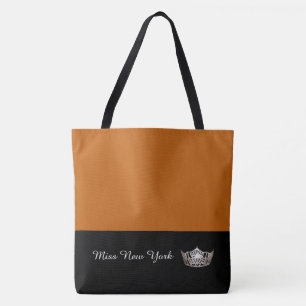 Miss America Silver Crown Tote Bag-Large Pumpkin