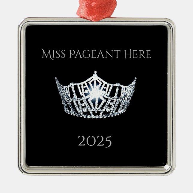 Miss America style Crown Christmas Ornament (Front)