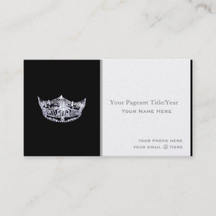 Miss America style Crown Custom Business Cards