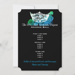 Miss America style Crown & Roses Awards Ball/Invtn