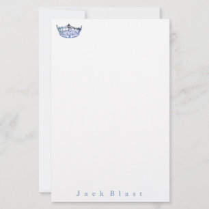 Miss America style Crown Stationery-Blue/White Sta Stationery