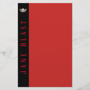 Miss America style Crown Stationery-Turquoise/Wht Stationery