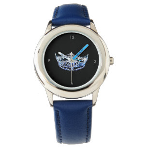 Miss America style Custom Crown Blue Watch
