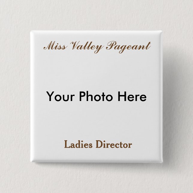 Miss America Style Custom Pageant Buttons (Front)