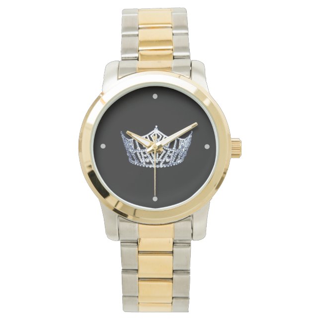 Miss America style Custom Title Two-Tone Watch (Front)