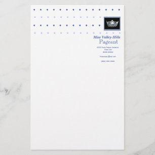 Miss America style Diamond & Crown Stationery