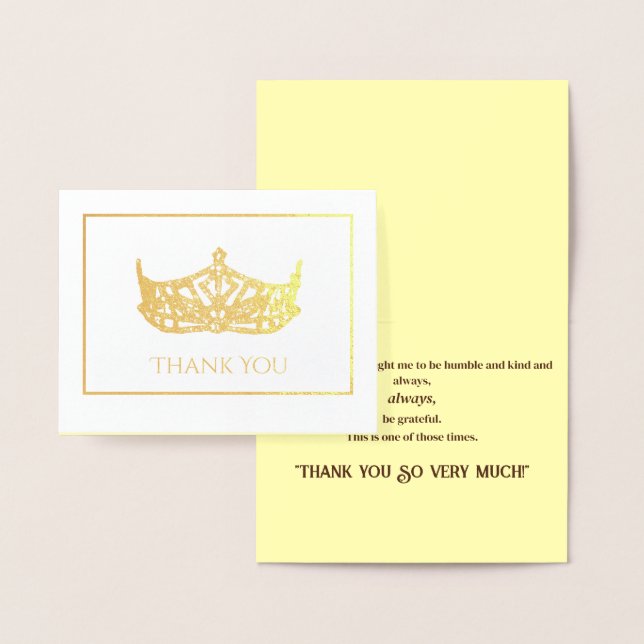 Miss America Style Foil Crown-with Photo Greeting Foil Card (Display)