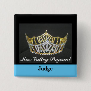 Miss America Style Judges Custom Button Pin
