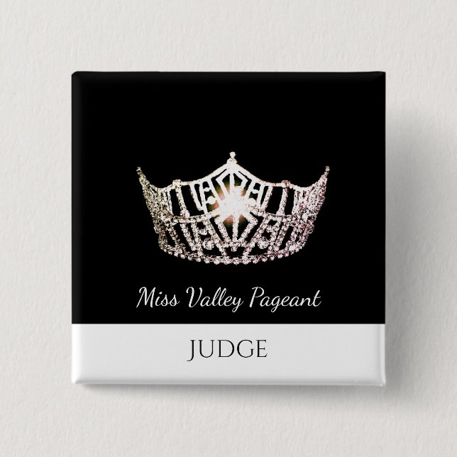 Miss America Style Judges Custom Button Pin (Front)