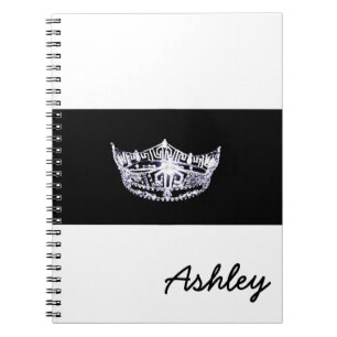 Miss America style Notebook-Crown & Custom Name Spiral Notebook