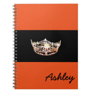 Miss America style Notebook-Crown & Custom Name Spiral Notebook