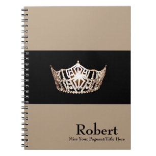 Miss America style Notebook-Crown & Custom Name Spiral Notebook