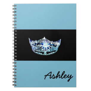 Miss America style Notebook-Crown & Custom Name Spiral Notebook