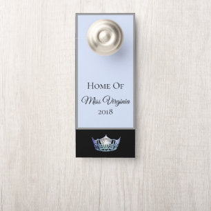 Miss America style Pageant Blue Crown Door Hanger