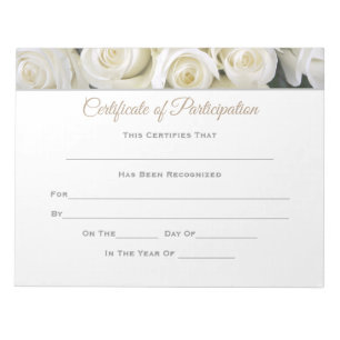 Miss America style Pageant Certificates-particptn Notepad
