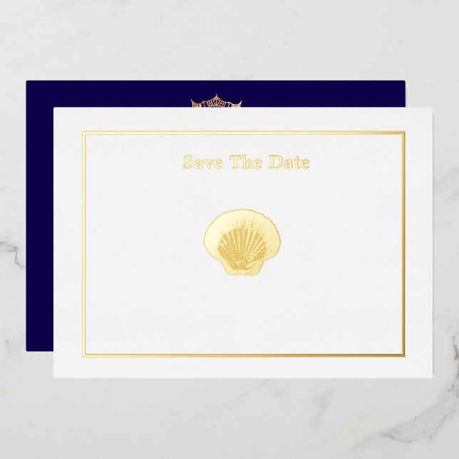 Miss America Style Pageant Crown Shell  Foil Invit (Front/Back)