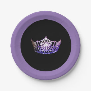 Miss America style Purple Crown 7" Paper Plates