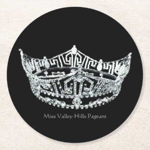 Miss America style Silver Crown Paper Coasters