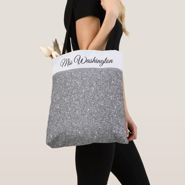 Miss America USA Pageant Faux Glitter Tote Bag (Close Up)
