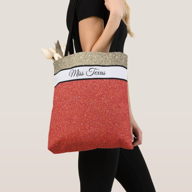 Miss America USA Pageant Faux Glitter Tote Bag (Close Up)