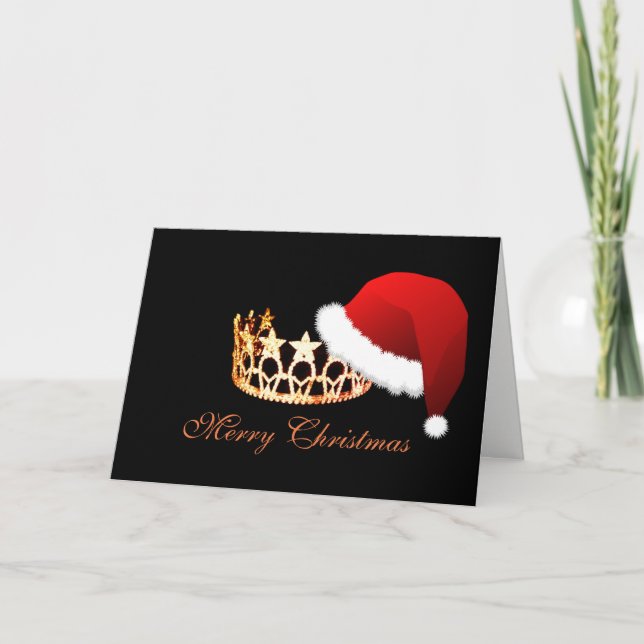Miss America USA Santa Hat Orange Crown Card (Front)
