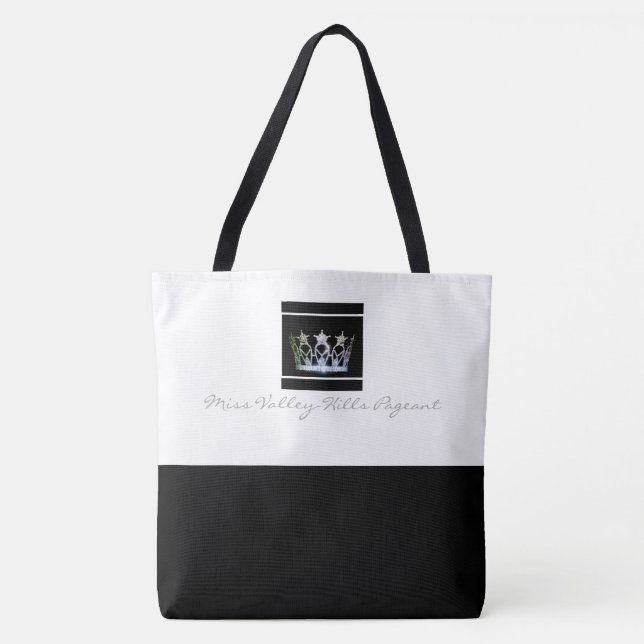 Miss America USA style Black Bottom Crown Tote (Front)
