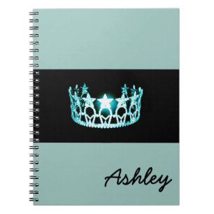 Miss America USA Teal Crown Custom Aqua Notebook
