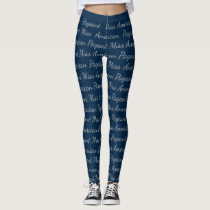 Miss American Title Print Womens Leggings