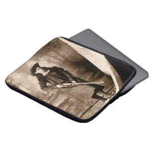Miss Annie Oakley with Gun, Vintage Photo Portrait Laptop Sleeve