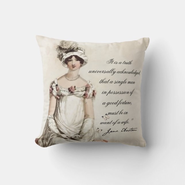 “Miss Bennet” Jane Austen quote and transcript, Cushion (Front)
