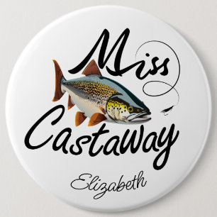Miss Castaway Rainbow Trout  6 Cm Round Badge