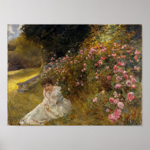 Miss Hardy on the rose terrace in Rugenpark Poster