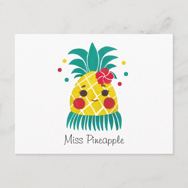 Miss Hawaiian Pineapple Postcard (Front)