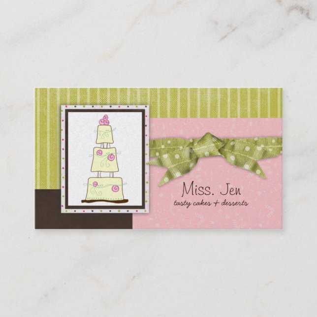 Miss. Jen Cake Business Cards (Front)