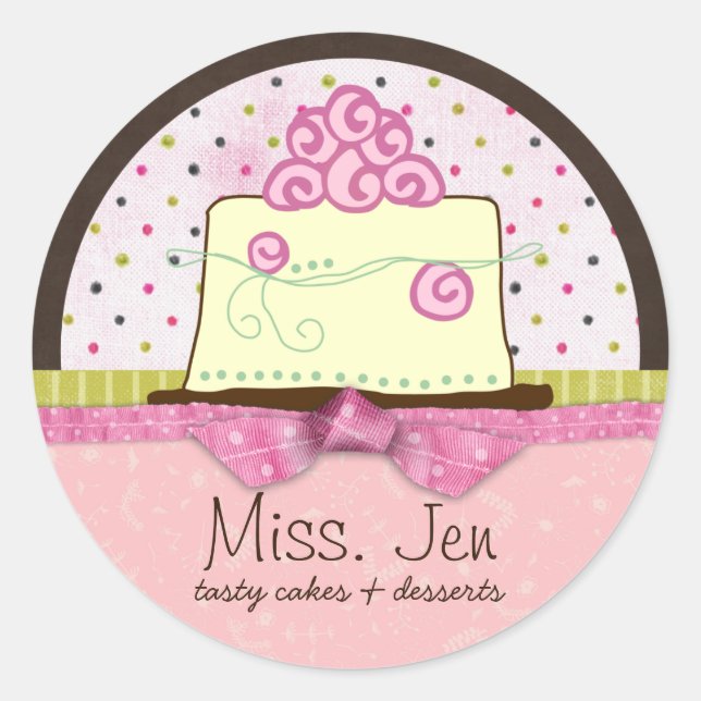 Miss. Jen Cake Large Merchandise Labels / Stickers (Front)