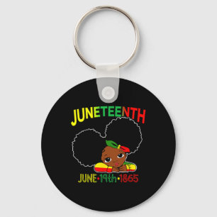 Miss Juneteenth Celebrate 19th 1865 June Black Gir Key Ring