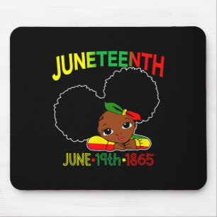 Miss Juneteenth Celebrate 19th 1865 June Black Gir Mouse Pad